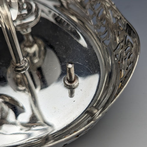 British antique silver plated egg stand set of 6 with rack